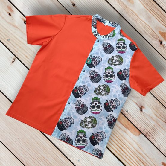 Orange & skulls shirt